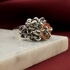 Image 11 of Silver ring with an 18-karat gold circle; Pianegonda