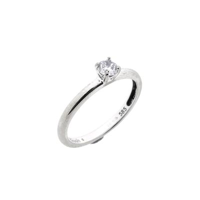 White gold solitaire ring with zirconia; Blush Image 1 of White gold solitaire ring with zirconia; Blush