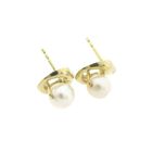 Image 9 of Gold stud earrings with pearl