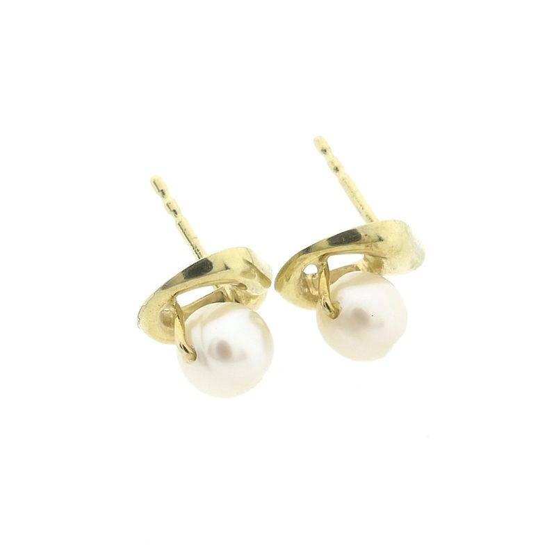 Image 9 of Gold stud earrings with pearl