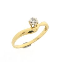 Gold solitaire ring with diamond | 0.02 ct.