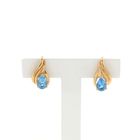 Image 1 of Gold stud earrings with topaz