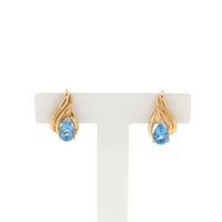 Gold stud earrings with topaz