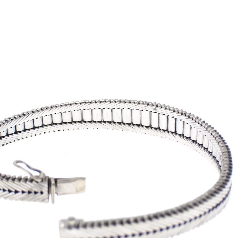 Image 4 of 18K Vintage white gold link bracelet with diamond | 18.5 cm