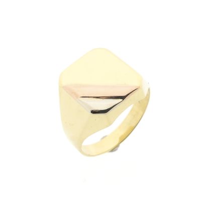 Tricolor gold signet ring; Carnation Image 1 of Tricolor gold signet ring; Carnation