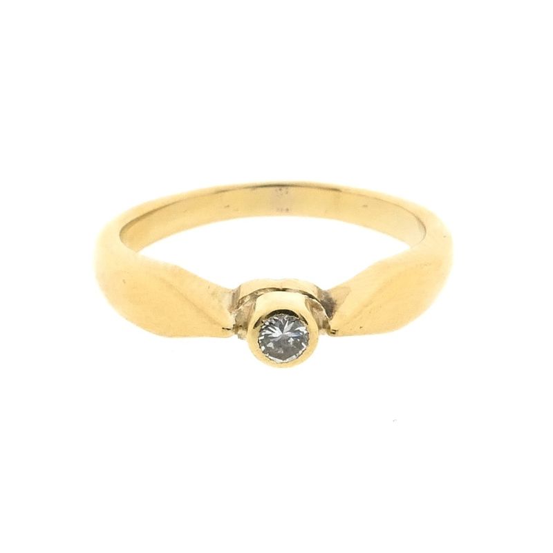 Image 5 of Gold solitaire ring with diamond; 0.17 ct.