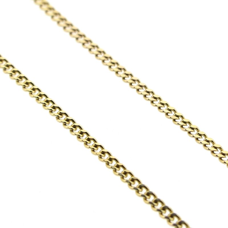 Afbeelding 8 van Gouden gourmetschakel ketting met vaste hanger en zirconia | 43 cm