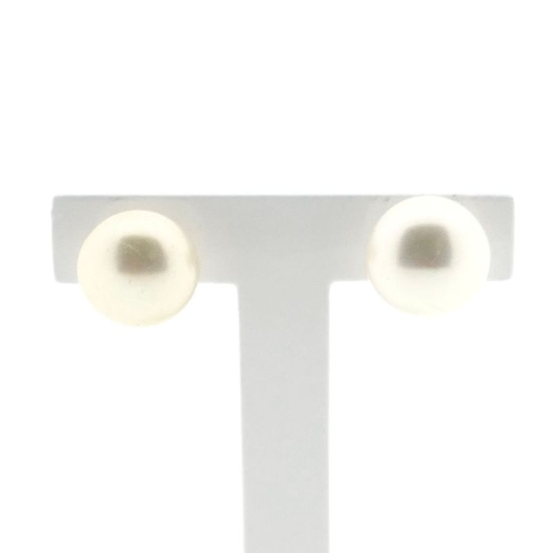 Image 1 of Gold stud earrings with pearl