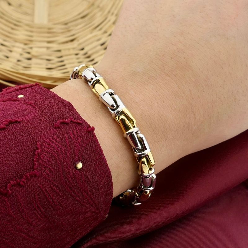 Image 4 of Two-tone gold fantasy link bracelet