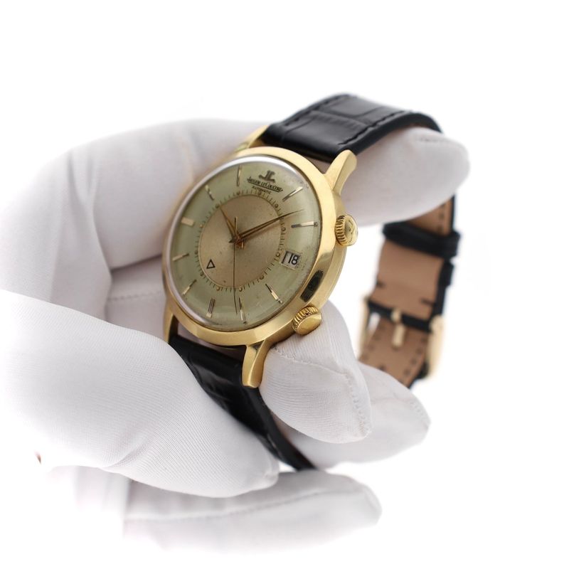 Afbeelding 11 van Jaeger LeCoultre Memovox Ref. 855; Vintage 18k. Gouden Heren Horloge
