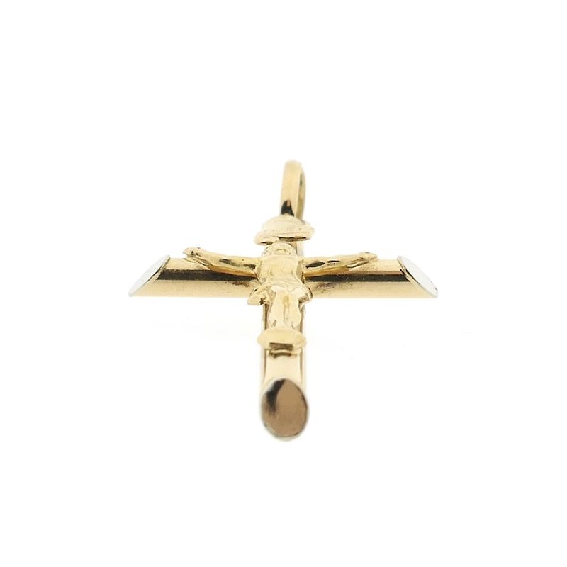 Image 10 of 18-karat gold pendant of a cross with corpus | INRI