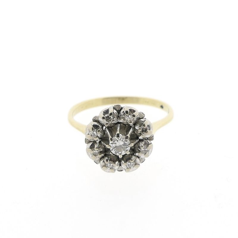 Image 3 of Two-tone gold entourage ring with diamond | 0.23 ct.