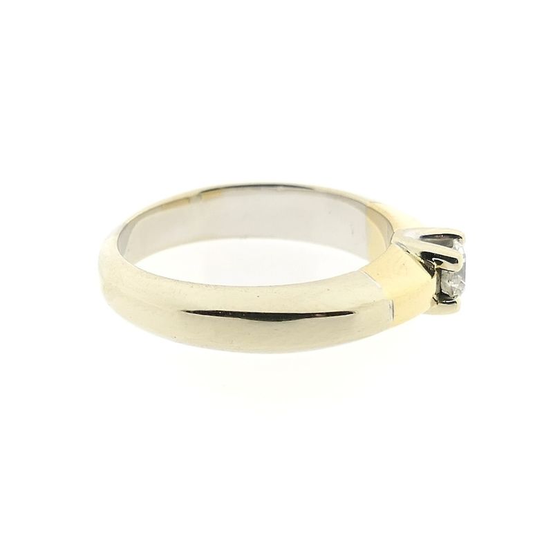 Image 5 of Two-tone gold solitaire ring with diamond; 0.25 ct.