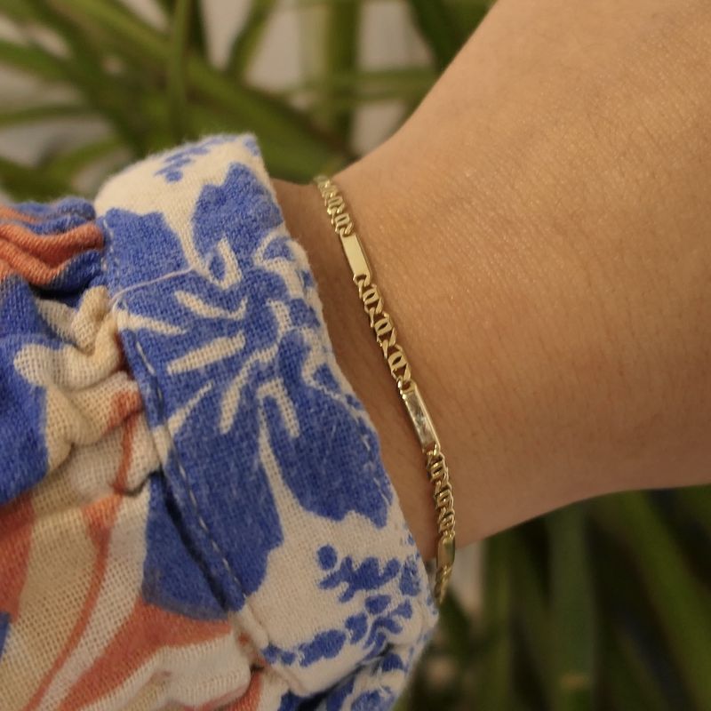 Image 10 of Gold navy link bracelet | 19 cm