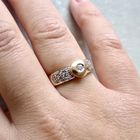 Image 2 of Gold ring with pavé-set diamond | 0.15 ct.