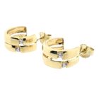Image 5 of Gold semicircular earrings with zirconia