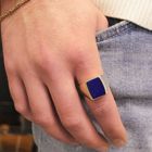 Image 4 of Gold signet ring with lapis lazuli