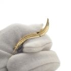 Image 2 of Vintage gold brooch of a feather