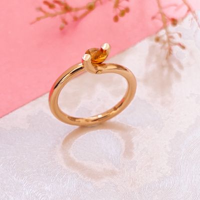 Image 2 of Rose gold ring set with citrine