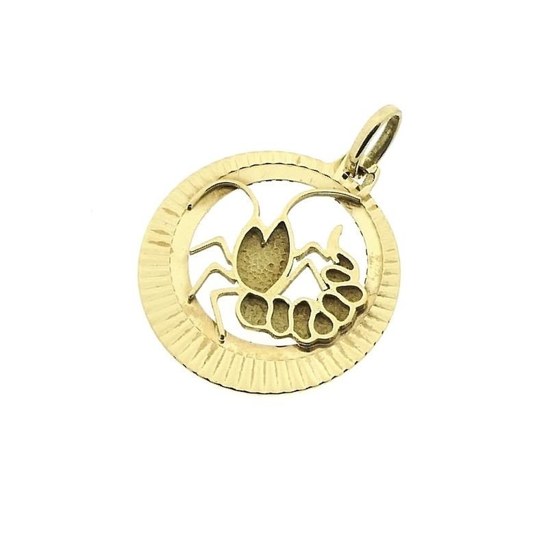 Image 8 of Gold zodiac sign pendant; Cancer