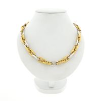 Two-tone gold anchor link necklace; RIZIT