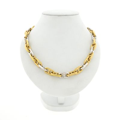 Image 1 of Two-tone gold anchor link necklace; RIZIT