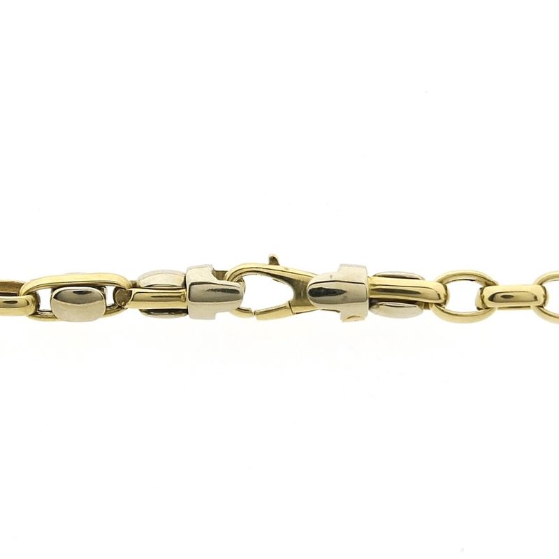 Image 3 of Two-tone gold anchor link necklace