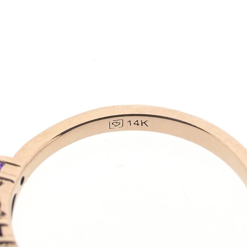 Image 8 of Rose gold braided ring with amethyst