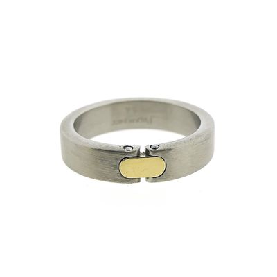 Image 2 of Pequignet two-tone steel ring with yellow gold