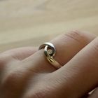 Image 7 of Two-tone gold solitaire ring with diamond; 0.09 ct.