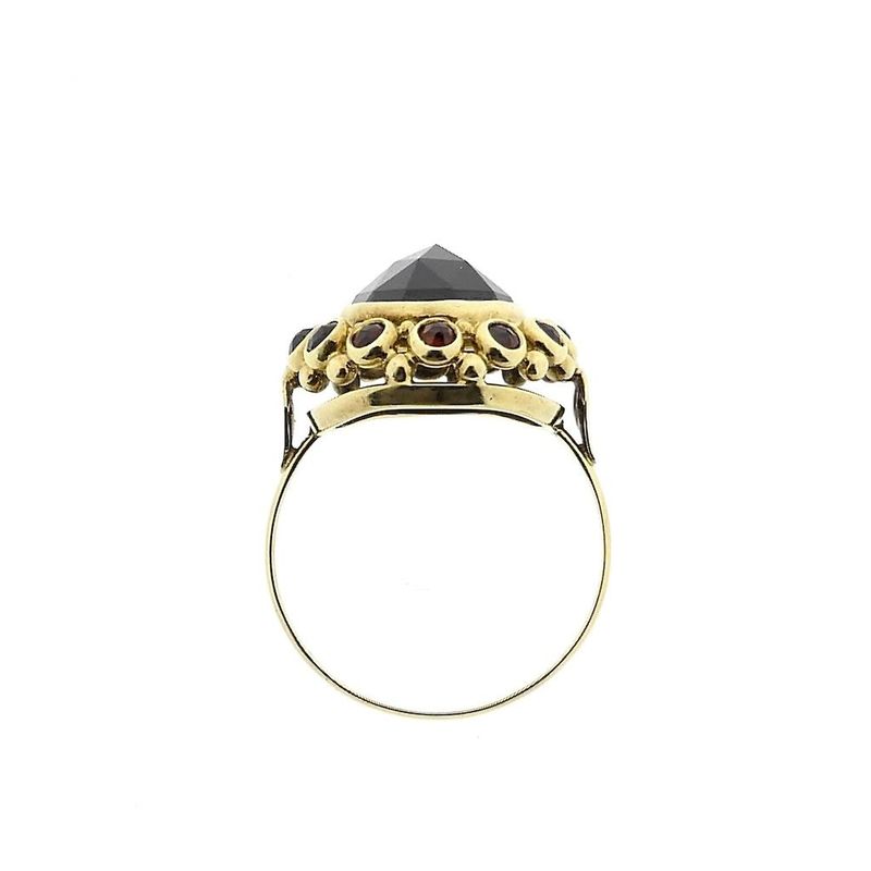 Image 5 of Vintage gold entourage ring with garnet