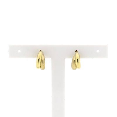 Image 1 of Matte gold semicircular earrings