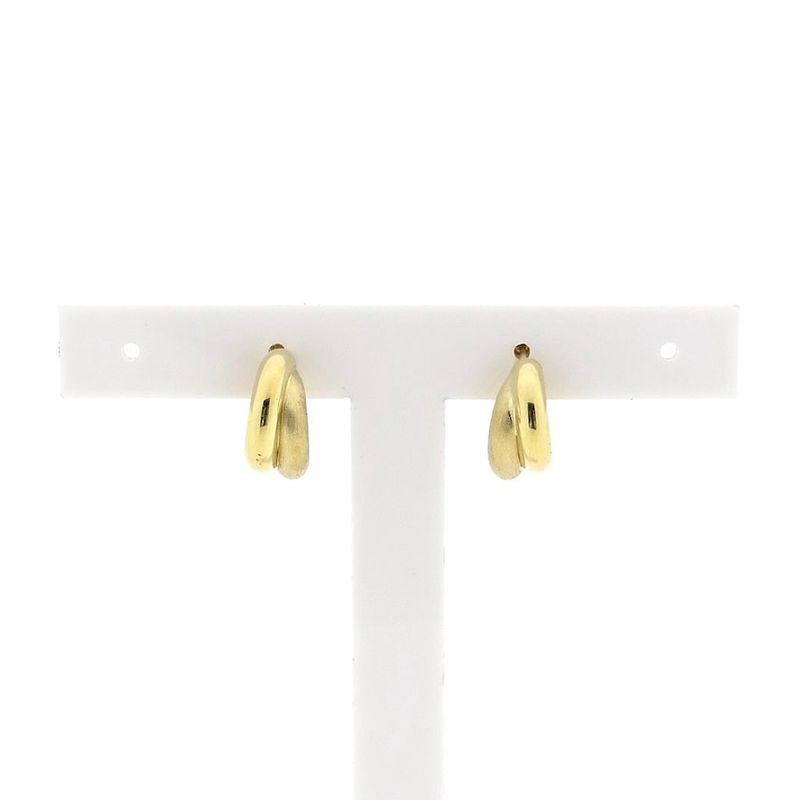 Image 1 of Matte gold semicircular earrings