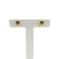 Gold stud earrings with zirconia