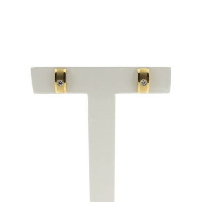 Image 1 of Gold stud earrings with zirconia