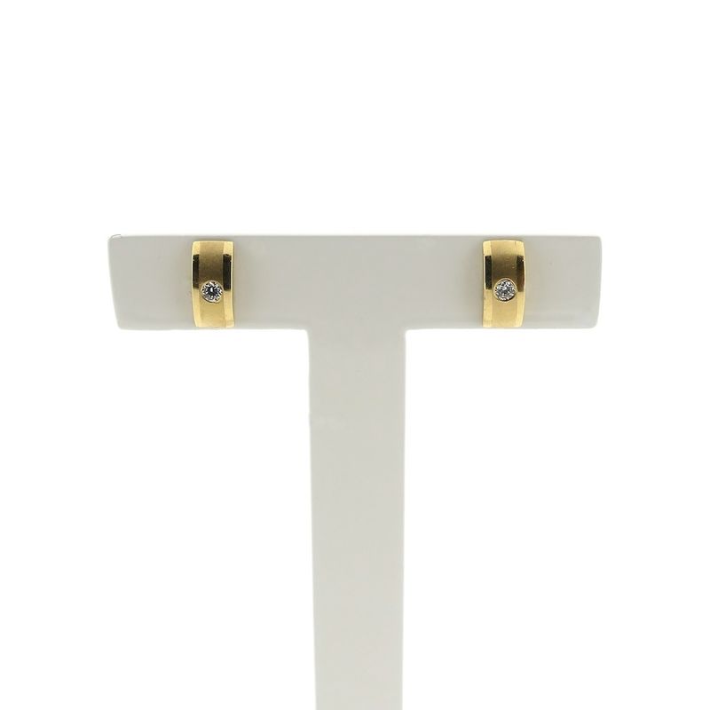 Image 1 of Gold stud earrings with zirconia