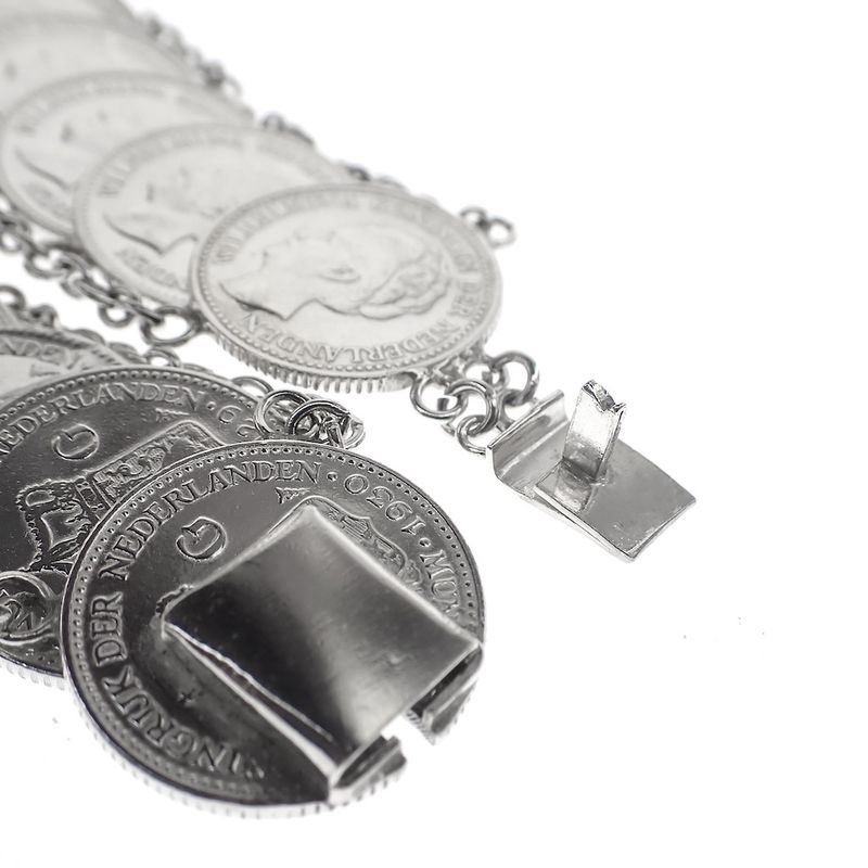 Image 6 of Silver bracelet with Queen Wilhelmina coins | 24 cm