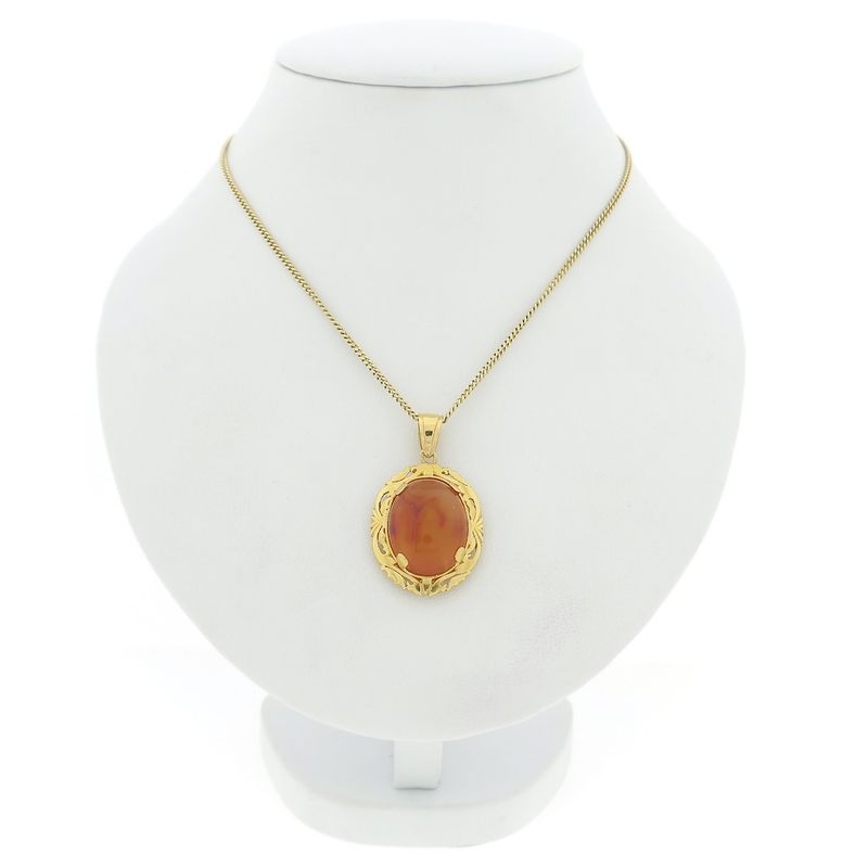 Image 8 of Gold pendant with carnelian