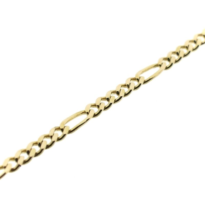 Image 7 of Gold Figaro link bracelet with engraving plate | 15 cm