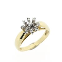 Gold entourage ring with diamond | 0.12 ct.