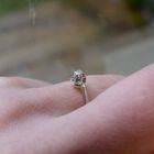 Image 8 of White gold solitaire ring with diamond | 0.03 ct.