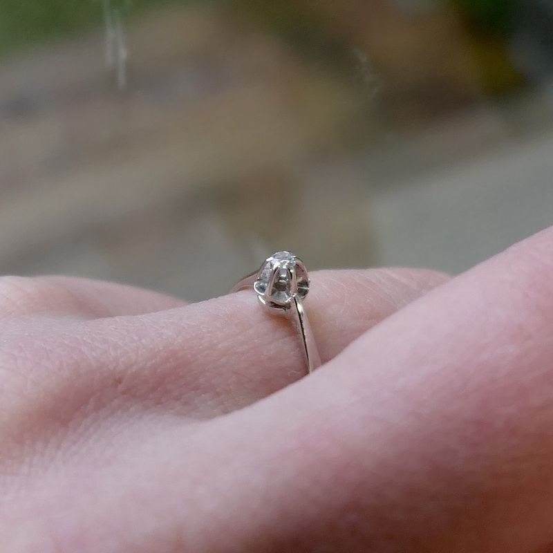 Image 8 of White gold solitaire ring with diamond | 0.03 ct.