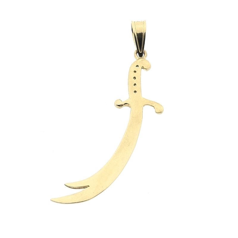 Image 6 of Gold pendant of a Zulfiqar with zirconia