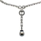 Image 5 of 18K white gold women's necklace with 1.04 ct. diamonds and pearl | 41 cm