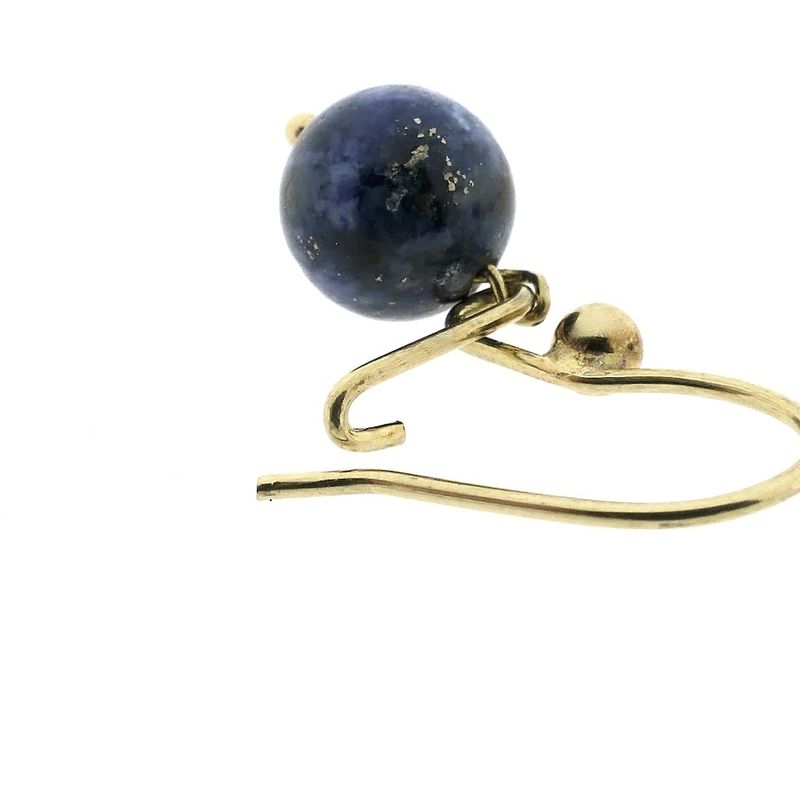 Image 6 of Gold earrings with lapis lazuli | Vintage