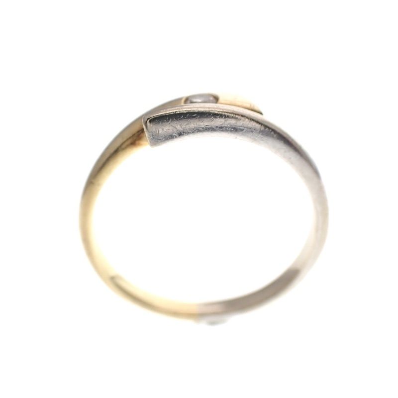 Image 3 of Two-tone gold solitaire ring with diamond