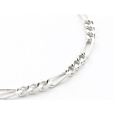 Image 2 of Silver bracelet; Figaro link | 18.5 cm