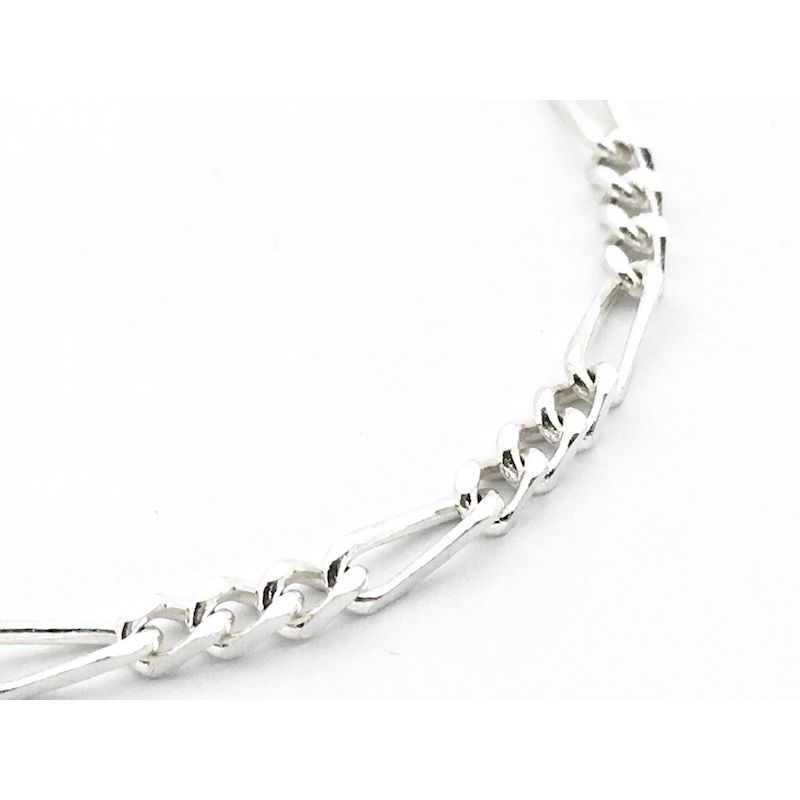 Image 2 of Silver bracelet; Figaro link | 18.5 cm