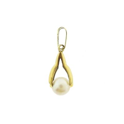 Image 1 of Gold pendant with pearl | Vintage