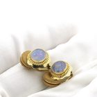 Image 3 of Gold clip-on earrings with precious opal | Vintage